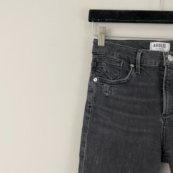 AGOLDE Sophie High Waisted Distressed Ankle Skinny Jeans Size 25 - Picture 3 of 7